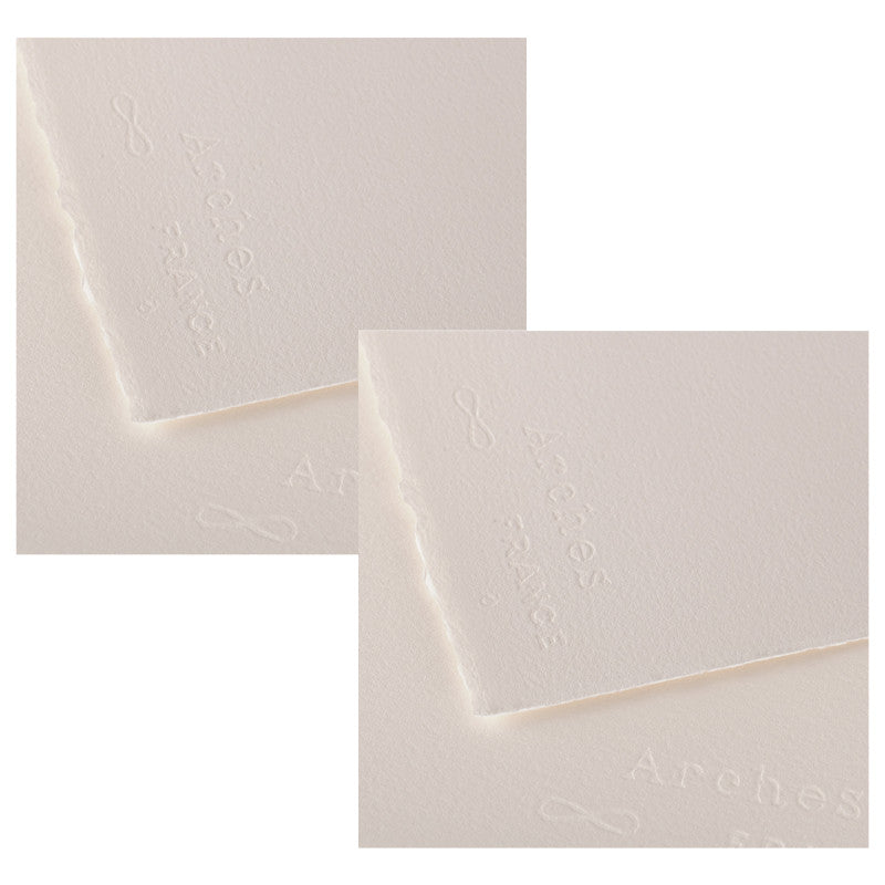 Arches Aquarelle Watercolor Paper Sheet, Cold Press, Natural White, 140lb/300gsm, 16x20 inch, 2 Count