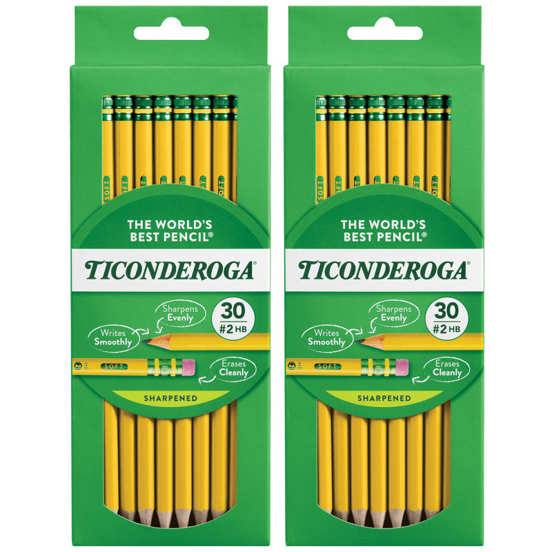 No. 2 Pencils, Pre-Sharpened, 30 Per Pack, 2 Packs