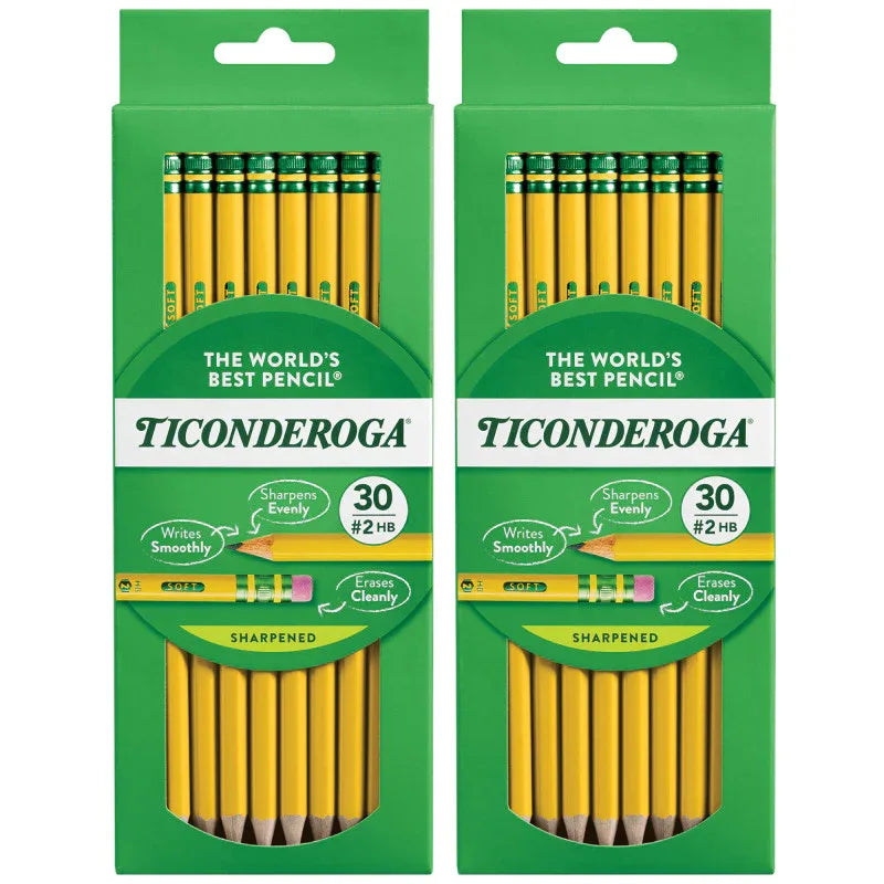 No. 2 Pencils, Pre-Sharpened, 30 Per Pack, 2 Packs