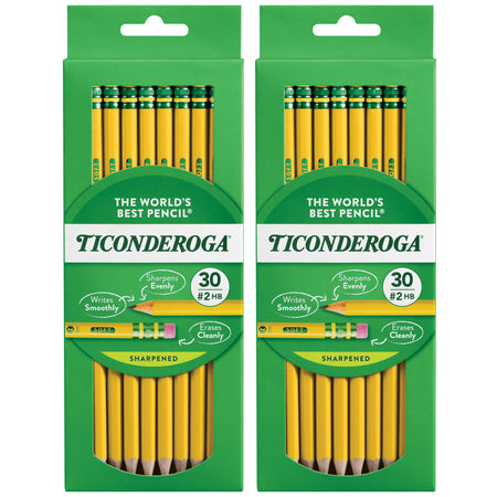 No. 2 Pencils, Pre-Sharpened, 30 Per Pack, 2 Packs