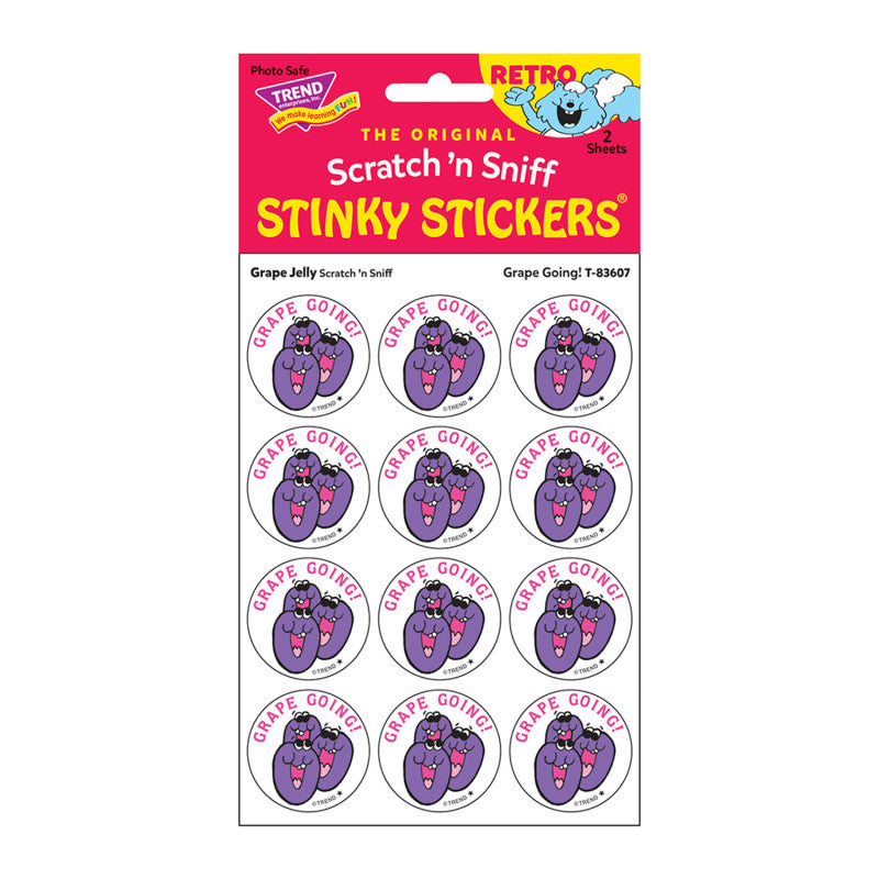 Grape Going!/Grape Jelly Scented Stickers, Pack of 24