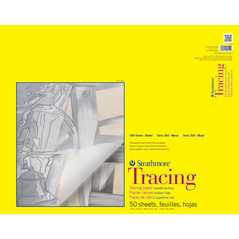 300 Series Tracing Pad, Tape Binding, 50 Sheet, 19x24 inch, 1 Count