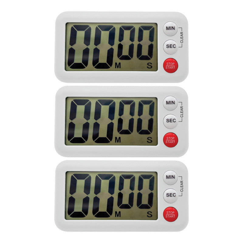 Magnetic Digital Classroom Timer, White, Pack of 3