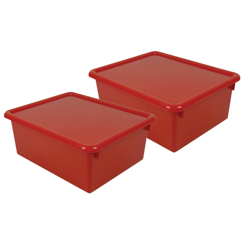 Stowaway&reg; 5" Letter Box with Lid, Red, Pack of 2