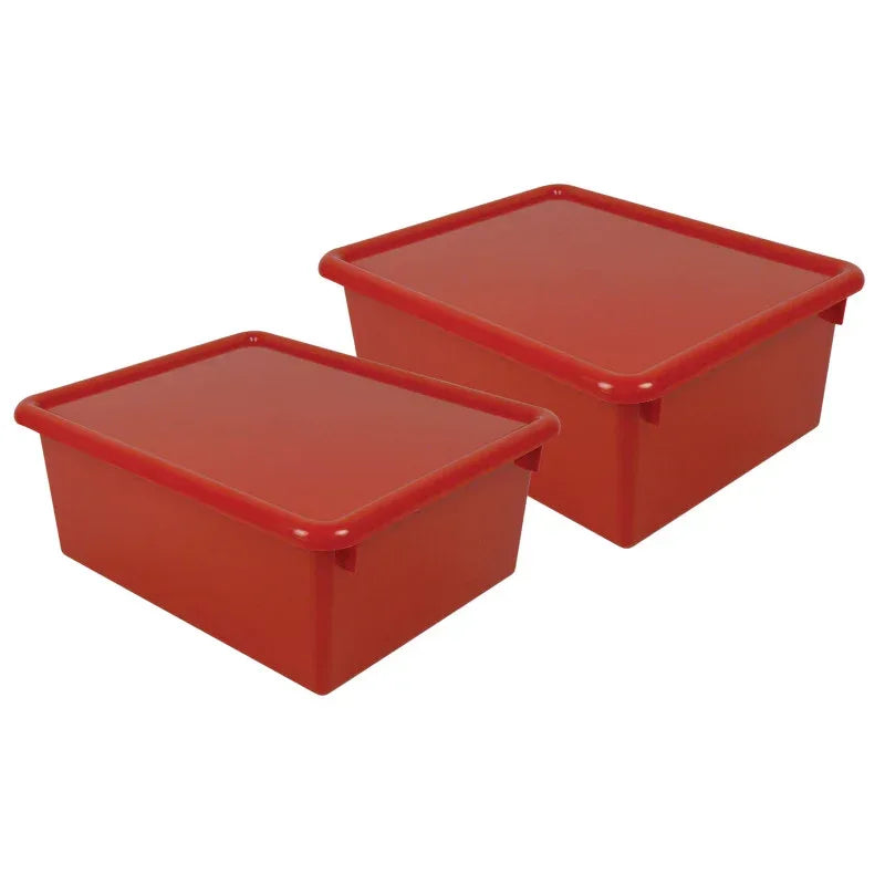 Stowaway&reg; 5" Letter Box with Lid, Red, Pack of 2