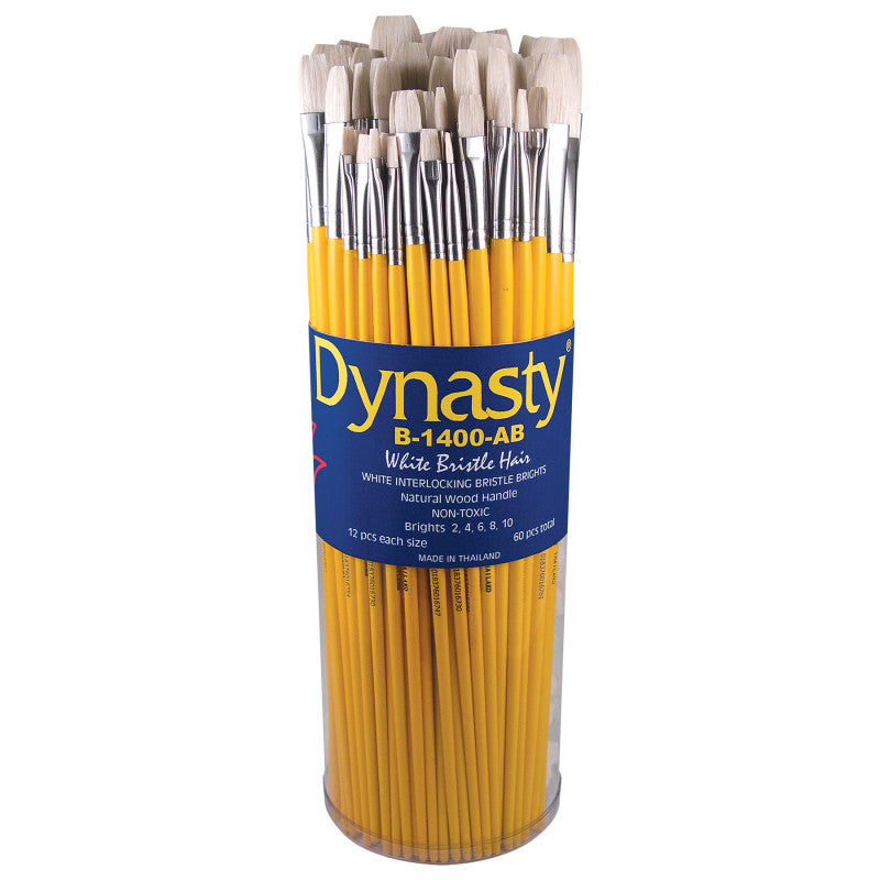 Interlock White Bristle Bright Brush Canister, 60 Brushes