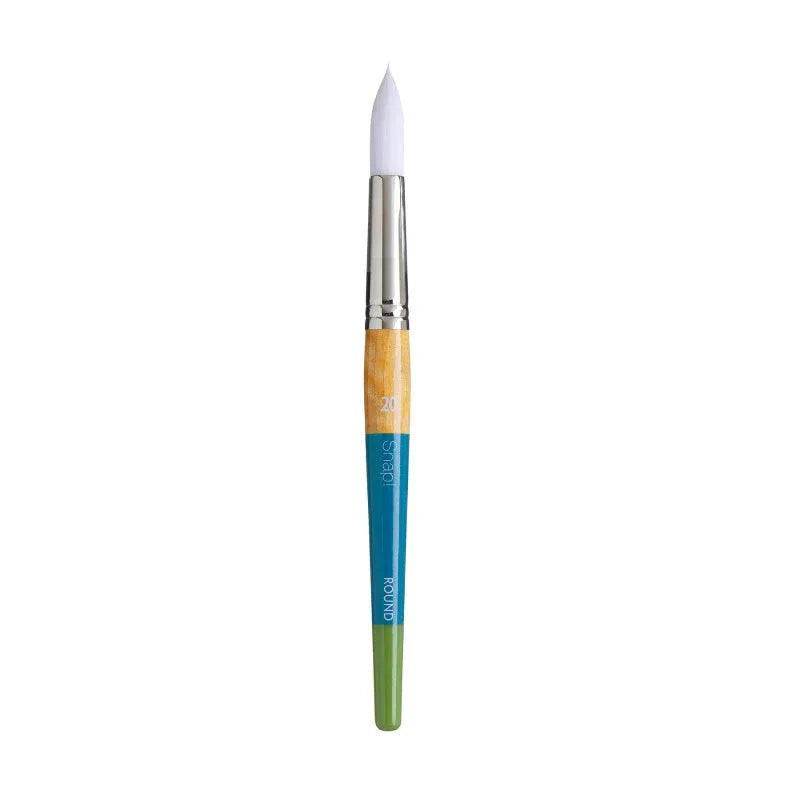 Snap! Round Brush, Synthetic Bristles, Short Handle Mixed Media Paintbrush, Multicolor, Size 2/0, 1 Count