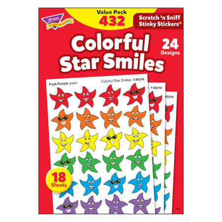 Colorful Star Smiles Stinky Stickers&reg; Variety Pack, 432 ct