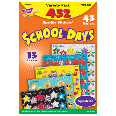 School Days Sparkle Stickers&reg; Variety Pack, 432 ct