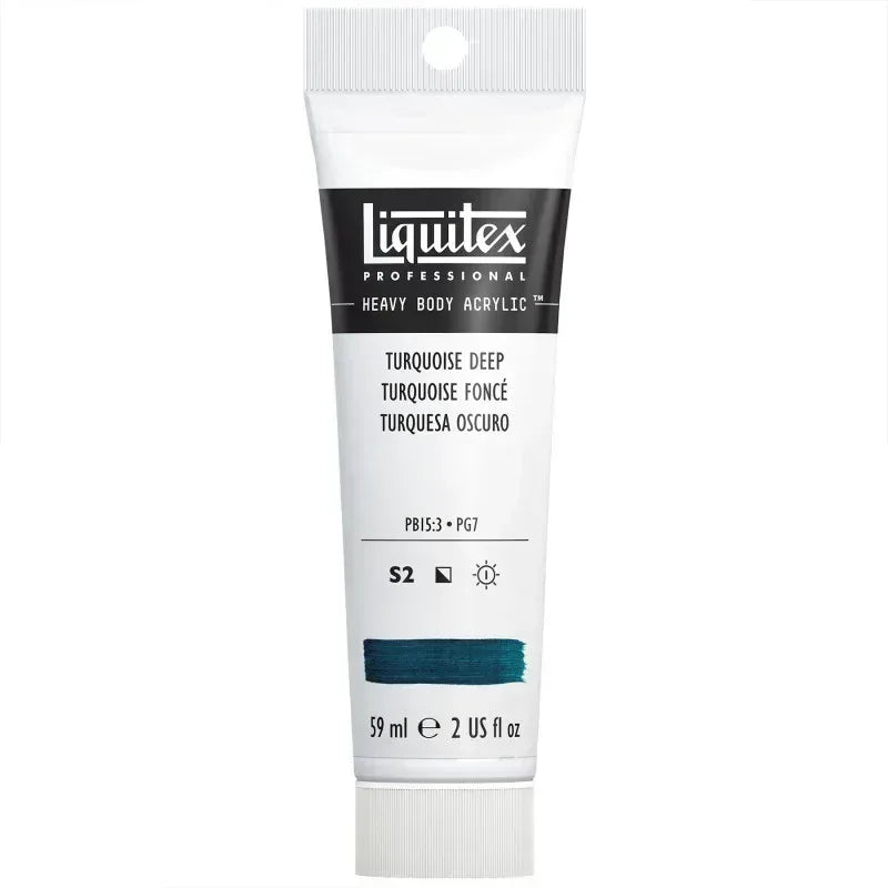 Professional Heavy Body Acrylic Paint, 59 mL Tube, Turquoise Deep