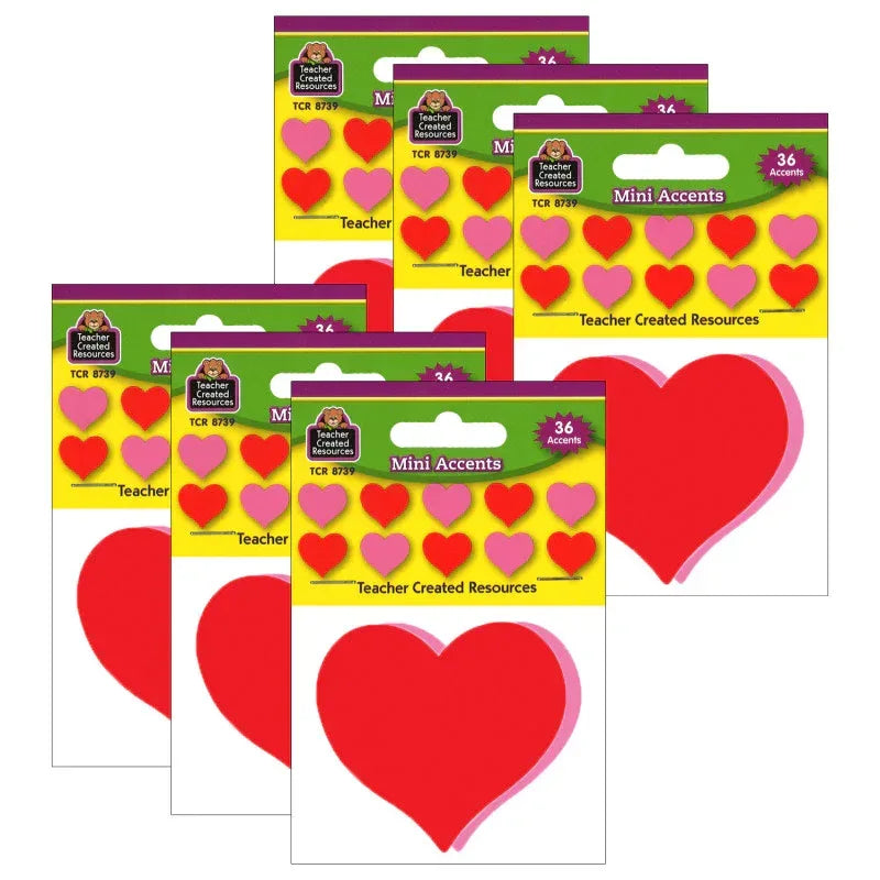 Hearts Mini Accents, 36 Per Pack, 6 Packs
