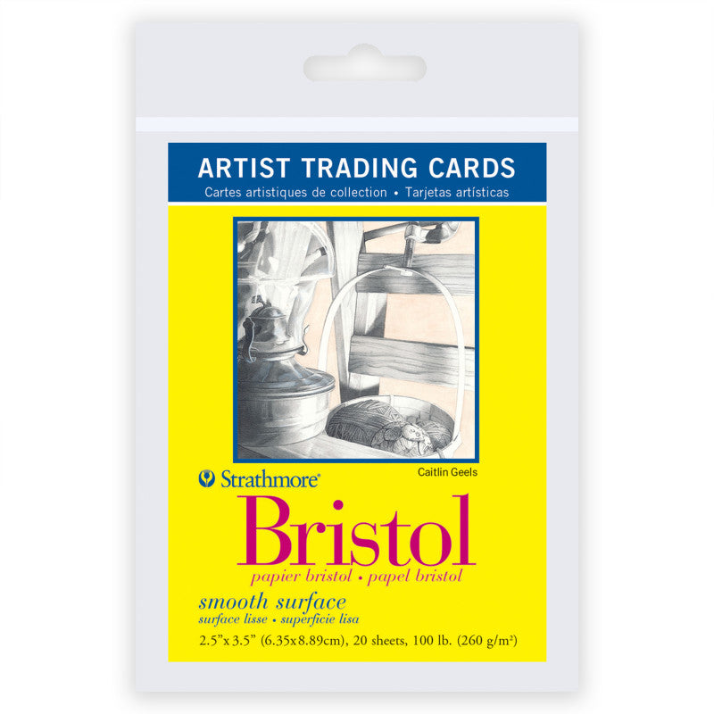 300 Series Artist Trading Cards Bristol Paper Pack, Smooth Finish, 2.5x3.5 inch, 20 Sheets