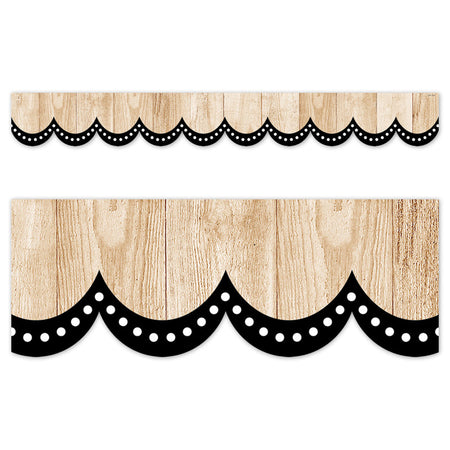 Core Decor Dotted Scallops on Wood EZ Border, 48 Feet