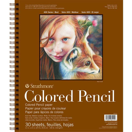 400 Series Colored Pencil Paper Pad, Side Wire Binding, 30 Sheet, 11x14 inch, 1 Count