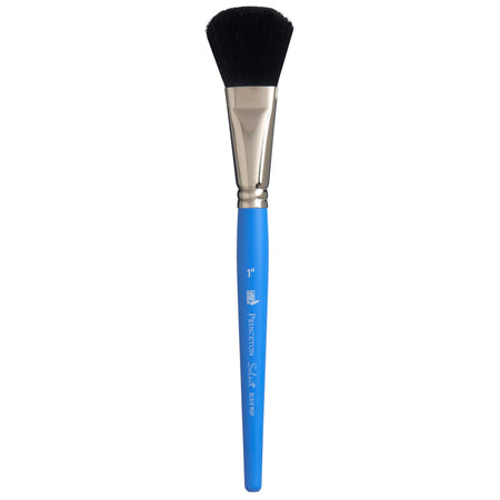 Select Artiste Mop Brush, Natural Bristles, Black Short Handle Mixed Media Paintbrush, Jewel Blue, Size 1 inch, 1 Count