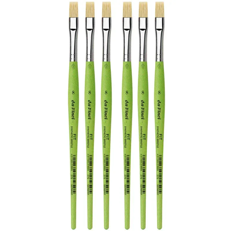 FIT Synthetics Student Brush, Synthetic, Acrylic & Oil, Flat, Series 379, Size 8, Pack of 6