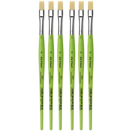 FIT Synthetics Student Brush, Synthetic, Acrylic & Oil, Flat, Series 379, Size 8, Pack of 6