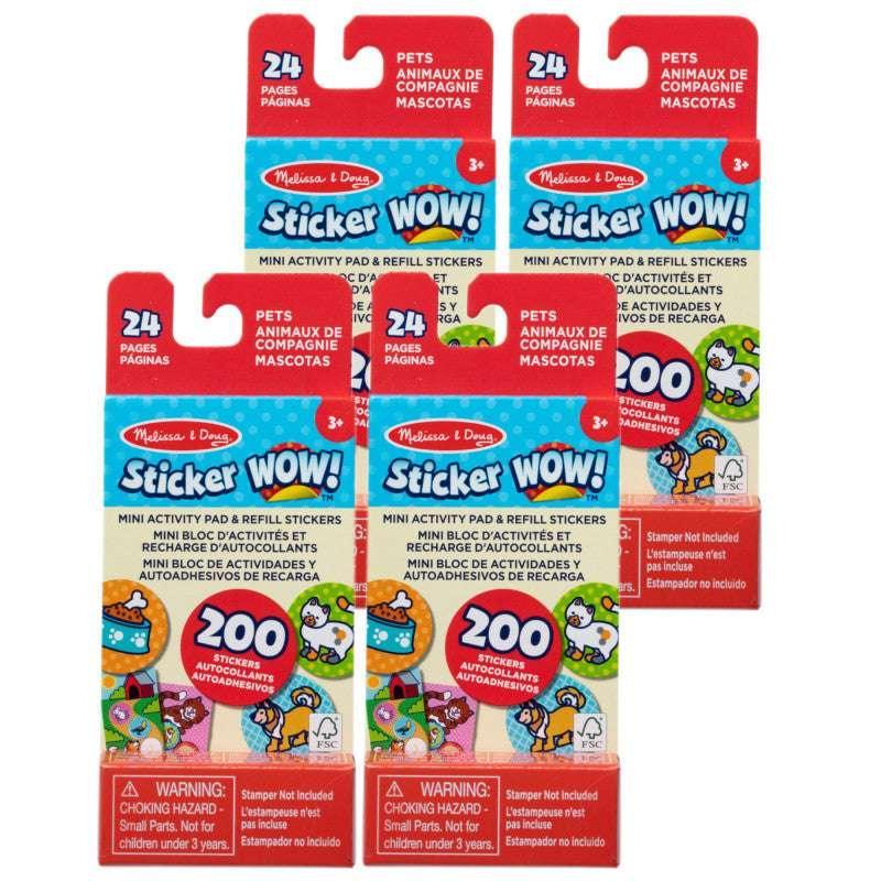 Sticker WOW! Mini Activity Pad with Refill Stickers - Pets, 4 Sets