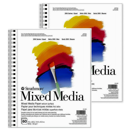 200 Series Mixed Media Pad, 60 Sheet, 9x12 inch, Pack of 2
