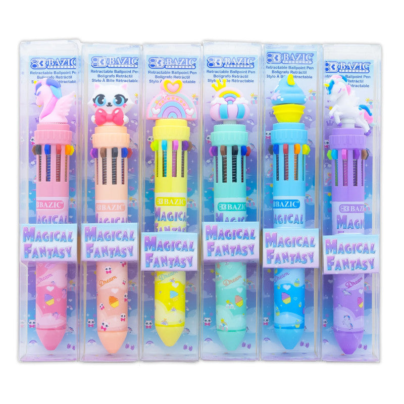 Magical Fantasy Series 10-Color Pen, Assorted Designs, Set of 6