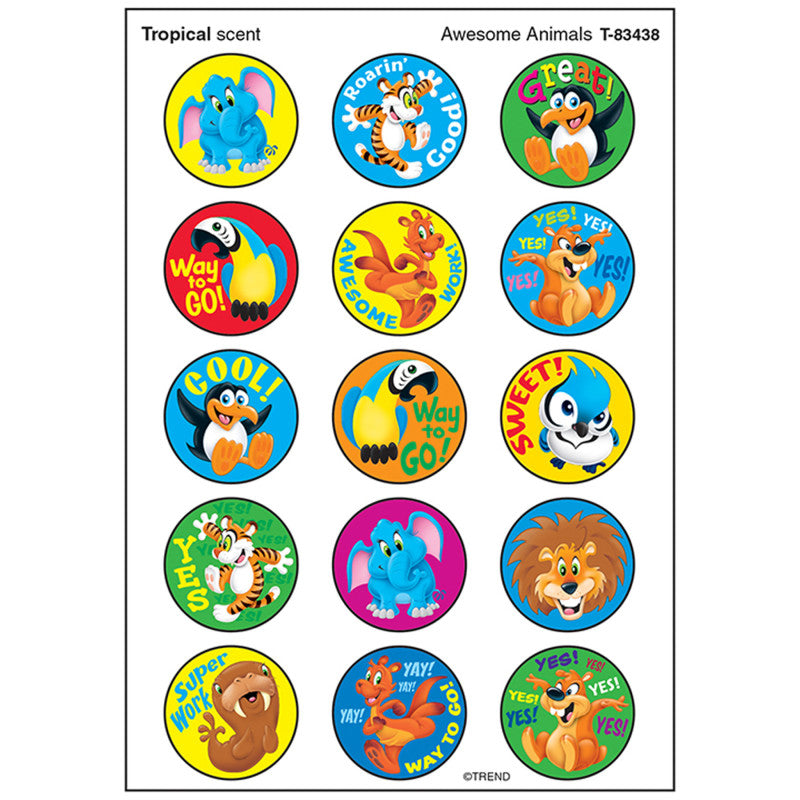 Awesome Animals/Tropical Stinky Stickers&reg;, 60 ct.
