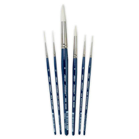 Bristlon Short Handle Liner Brushes, Set of 6