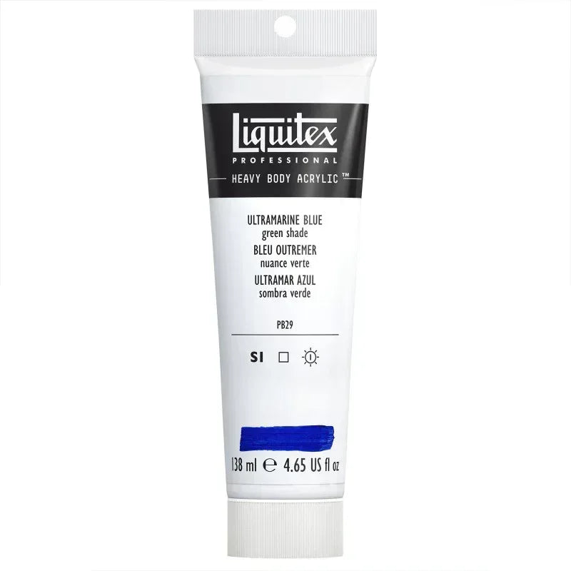 Professional Heavy Body Acrylic Paint, 138 mL Tube, Ultramarine Blue (Green Shade)