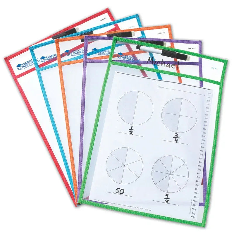 Write & Wipe Pockets, Set of 5