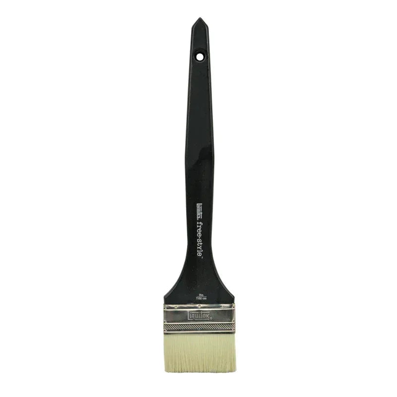 Free-Style Large Scale Broad Flat/Varnish Long Handle Brush, 3"