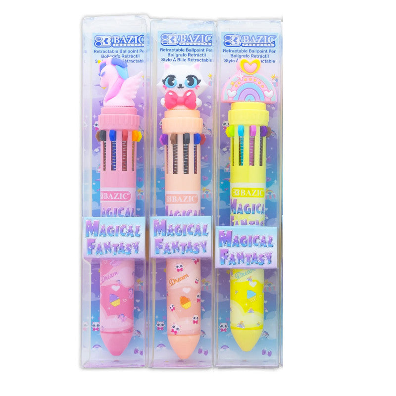 Magical Fantasy Series 10-Color Pen, Assorted Designs, Pack of 3