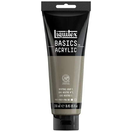 BASICS Acrylic Paint, 250 mL, Tube, Neutral Gray Value 5