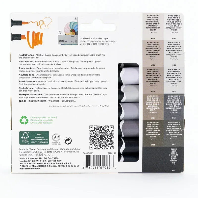 WN ProMarker Brush 12+1 Neutral Tones