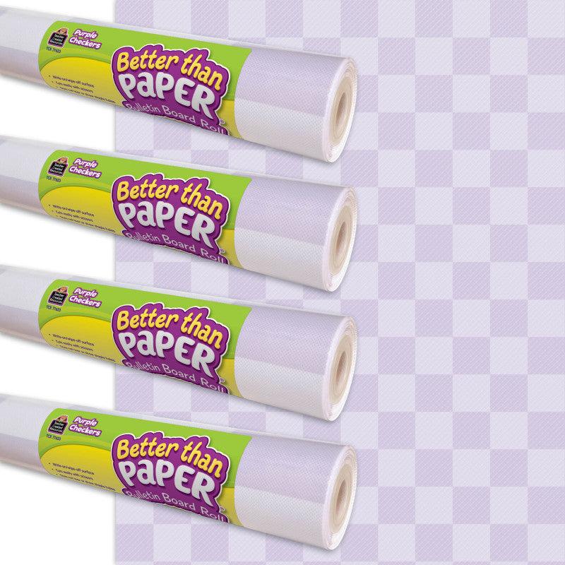 Purple Checkers Better Than PaperÂ® Bulletin Board Roll 4-pack