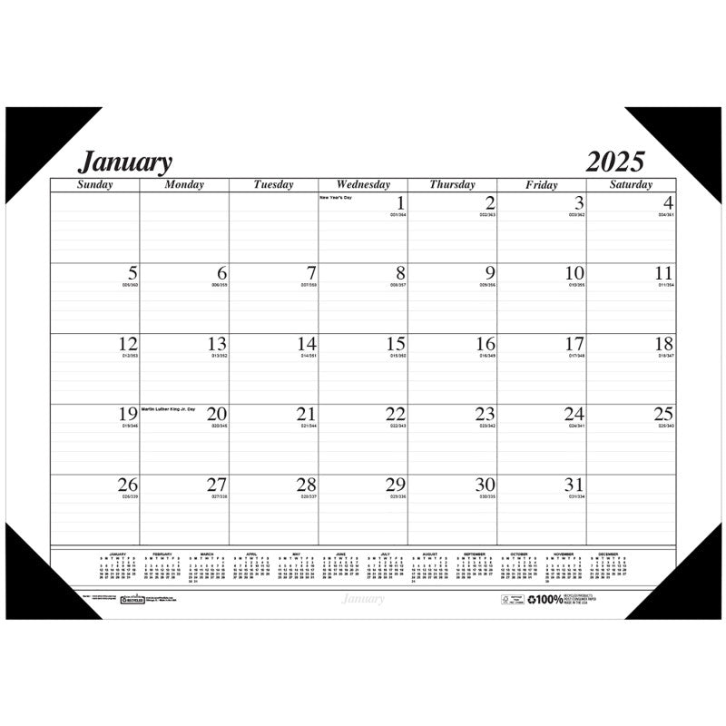 Academic Economy Desk Pad, 12 months, January-December