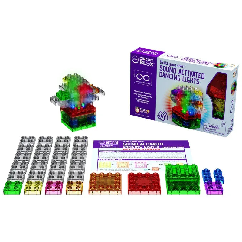 Circuit Blox Lights Starter, Circuit Board Building Blocks, 32 Pieces