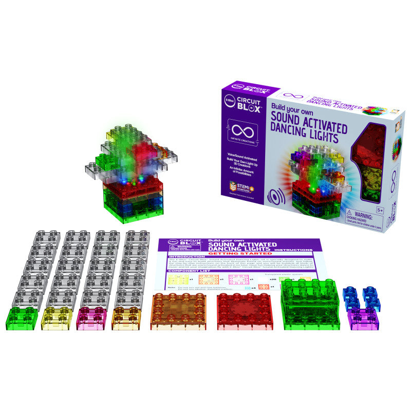 Circuit Blox Lights Starter, Circuit Board Building Blocks, 32 Pieces