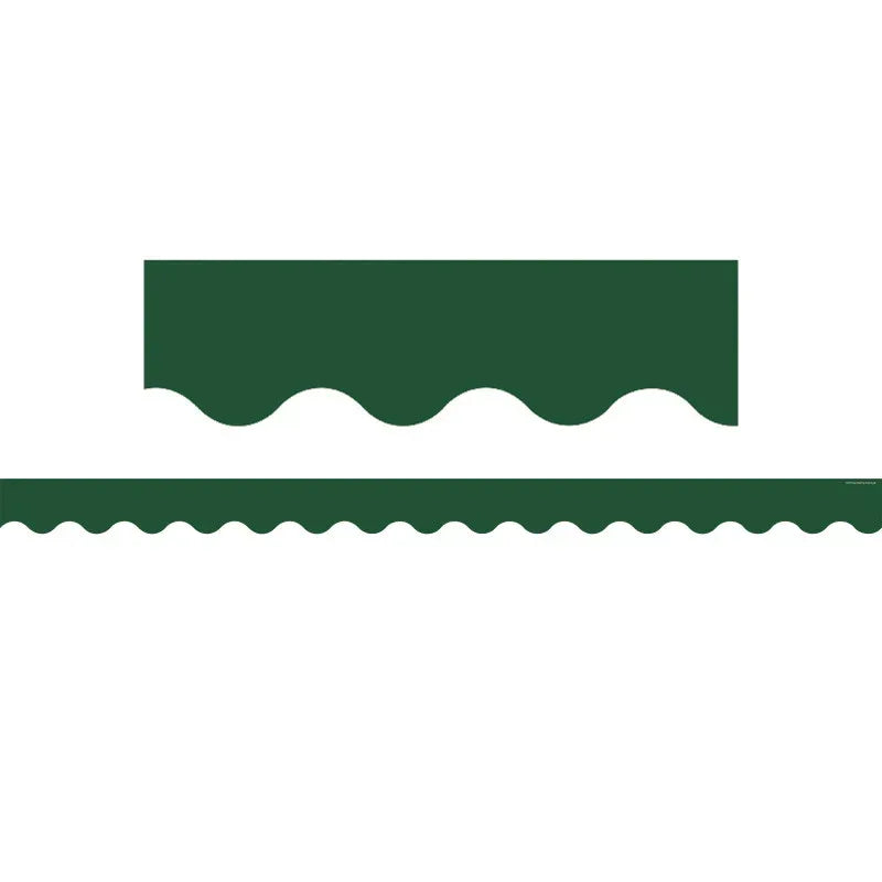 Pine Green Scalloped Border Trim, 35 Feet