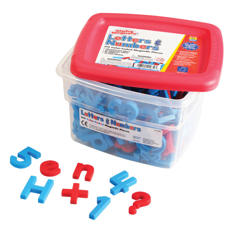AlphaMagnets&reg; & MathMagnets&reg;, Color-Coded, 214 Pieces