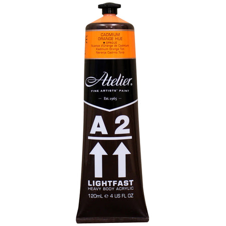 A2 Heavy Body Lightfast Artist Acrylic, 4 oz., Cadmium Orange Hue