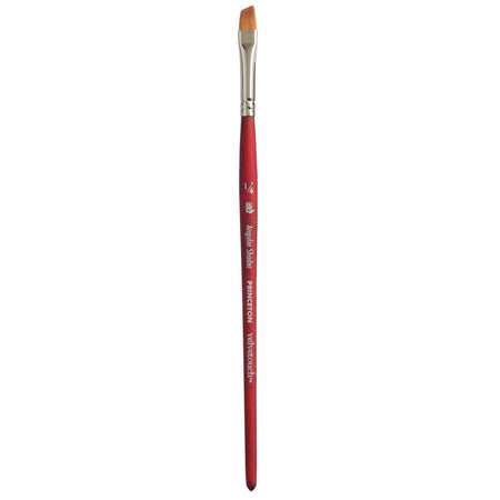 Velvetouch Angle Shader Brush, Synthetic Bristles, Short Handle Mixed Media Paintbrush, Scarlet, Size 1/4 inch, 1 Count