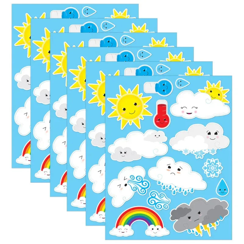 Die-Cut Magnets, Cute Weather, 14 Per Pack, 6 Packs