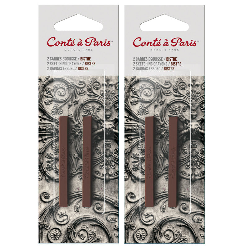 CarrÃ©s Esquisse Sketching Pastel Crayons, Bistre (2340-01), 2 Per Pack, 2 Packs