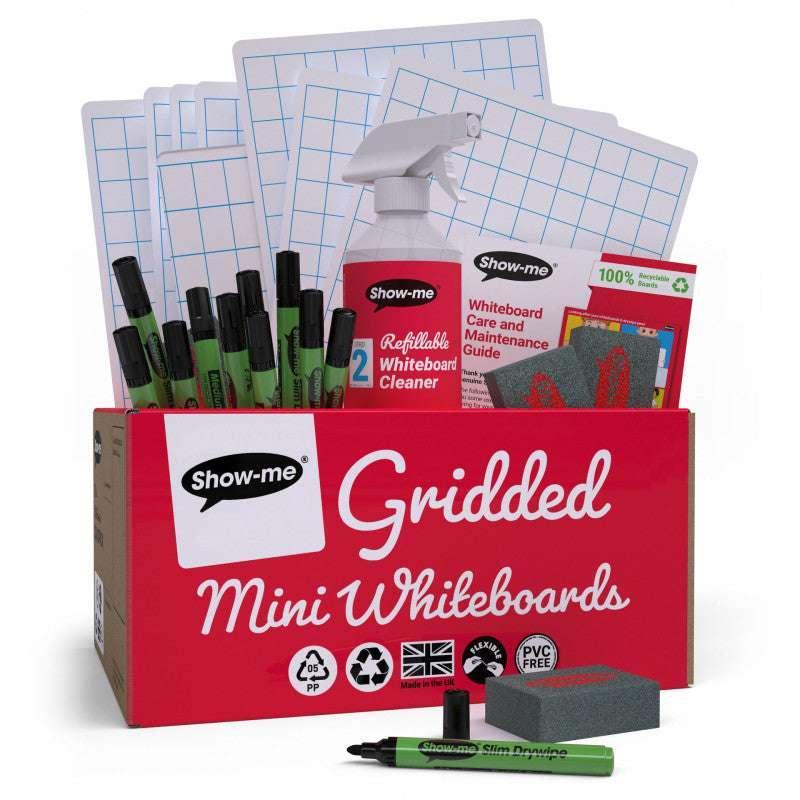 Classpack of 35 x A4 Gridded/Plain Lapboards, with Pens, Erasers, Cleaner