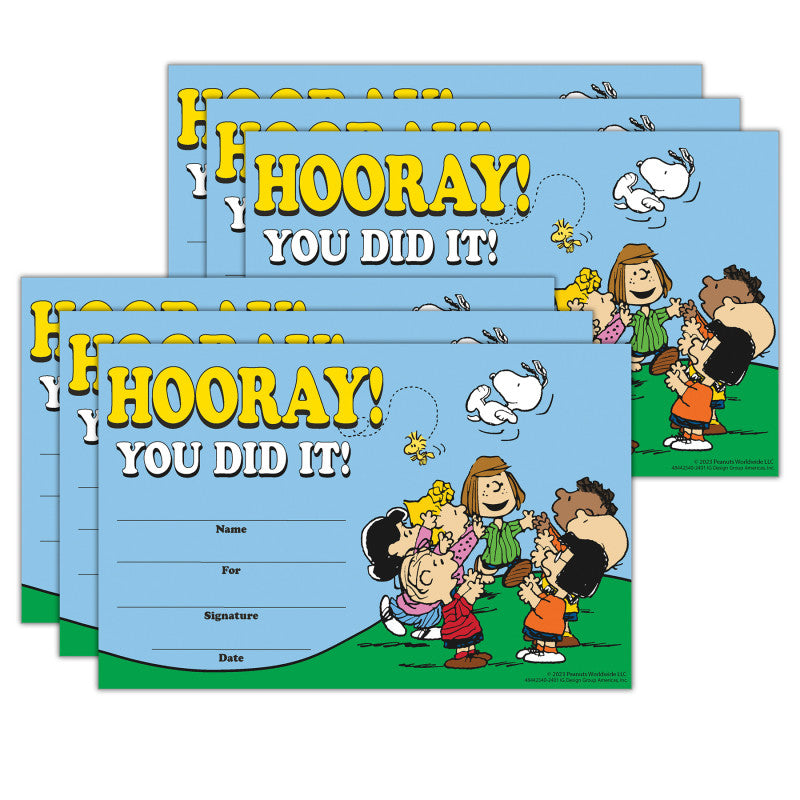 Peanuts&reg; Recognition Awards, 36 Per Pack, 6 Packs