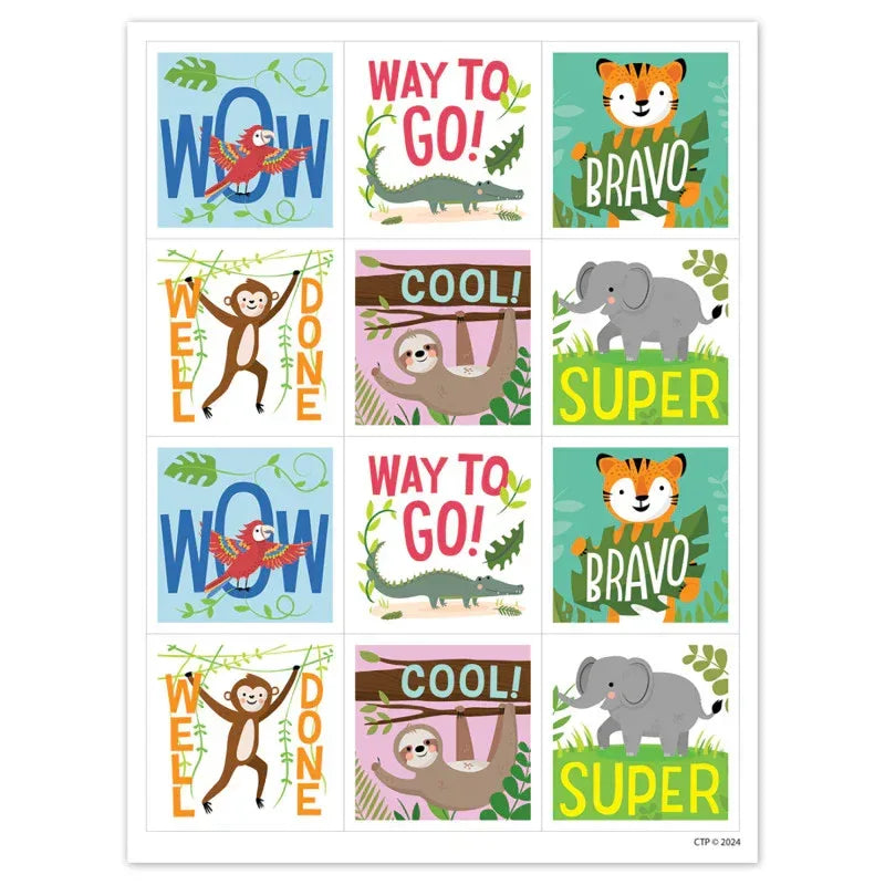 Jungle Friends Reward Stickers, Pack of 60