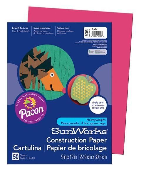 PRANG® Construction Paper 9" x 12" 50 Sheets Per Pack Medium Weight