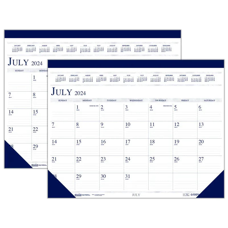 Academic Desk Pad, 18 1/2" x 13", Pack of 2
