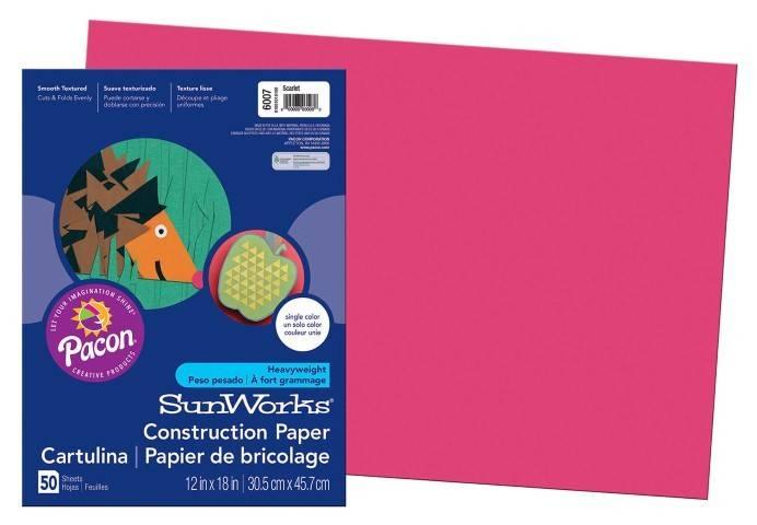 Pacon Construction Paper 12" x 18" 50 Sheets Per Pack