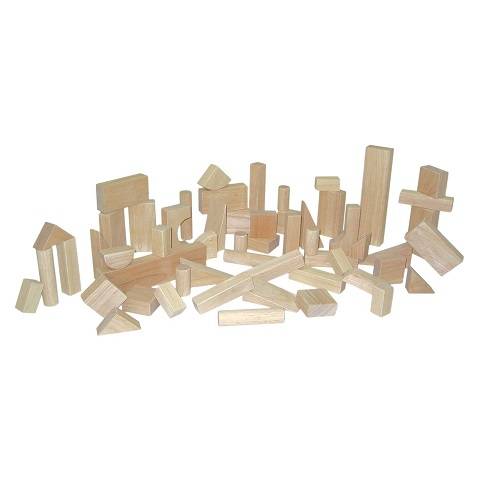 Wood Designs Children Play Wood Basic Blocks - 15 Shapes, 56 Pieces, WD-60200