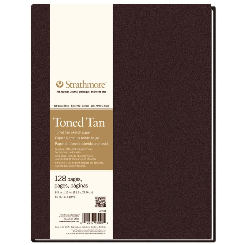 400 Series Art Journal Sketch Paper, Toned Tan, Hardbound Binding, 64 Sheet, 8.5x11 inch, 1 Count
